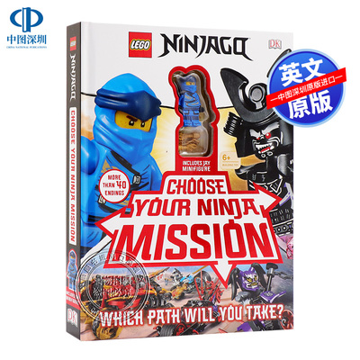 英文原版 DK 乐高忍者 趣味互动游戏书 带人仔 人偶 LEGO NINJAGO Choose Your Ninja Mission 节日礼物 儿童节送礼