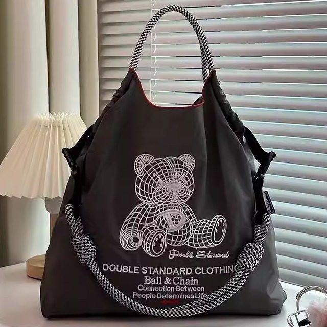 日本代购ballchain刺绣网格熊环保袋2025秋购物袋大容量通勤包女,箱包皮具/热销女包/男包,通用款女包,淘宝优惠券,粉丝福利购,淘宝优惠卷