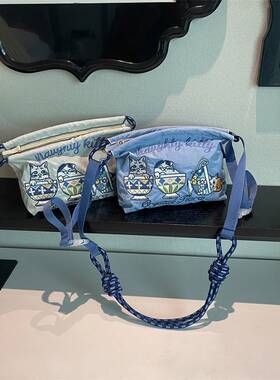 日本代购ballchain刺绣小号斜挎包轻便单肩手提包勤通散步手机包