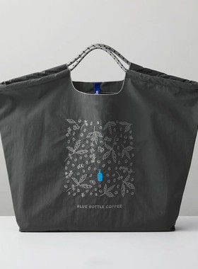 日本代购ballchain刺绣蓝瓶子环保手提斜挎帆布包购物袋大容量包