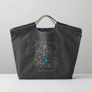 日本代购ballchain刺绣蓝瓶子环保手提斜挎帆布包购物袋大容量包