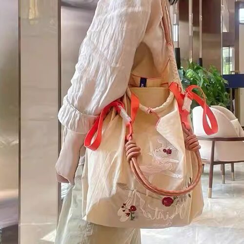日本代购ballchain芭蕾兔环保袋尼龙购物袋学生大容量通勤单肩包