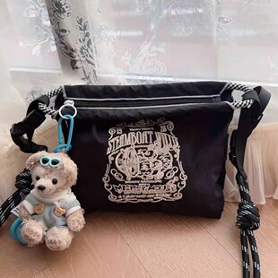 日本代购ballchain刺绣拉链小包包斜挎帆布包女度假迷你小方包包