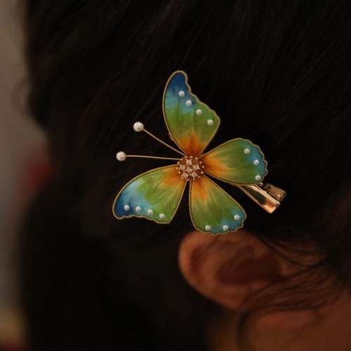 苏州非遗手工绒花发夹蚕丝线送妈妈老师教师节礼物汉服旗袍配饰