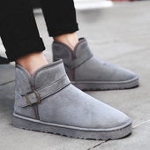 马丁靴面包鞋 英伦雪地靴男靴子短靴加绒保暖棉靴情侣棉鞋 男鞋 冬季