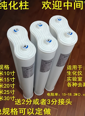 医院超纯化柱18兆生化仪纯水柱机双联去离子滤芯抛光树脂预处理