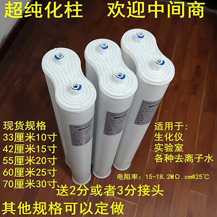 医院超纯化柱18兆生化仪纯水柱机双联去离子滤芯抛光树脂柱预处理