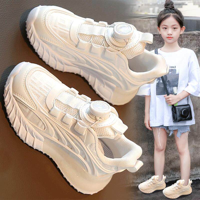 女童运动鞋秋季2025新款儿童网面老爹鞋女孩透气六一小白鞋中大童