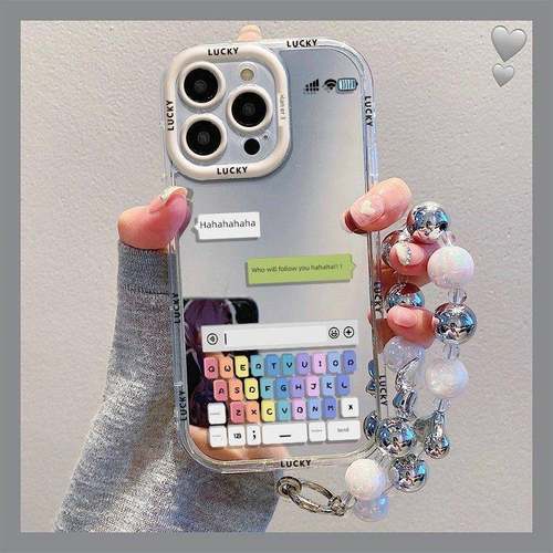 聊天框文字适用小米14手机壳新款红米k70套13ultra镜面note12pro全包11趣味60至尊50个性civi40s男女款por+防