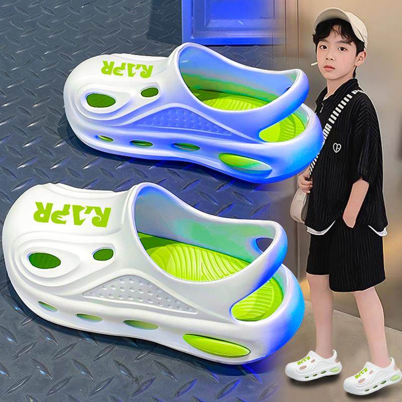 男童拖鞋洞洞鞋夏季2025新款儿童溯溪鞋防滑户外沙滩凉鞋男孩大童