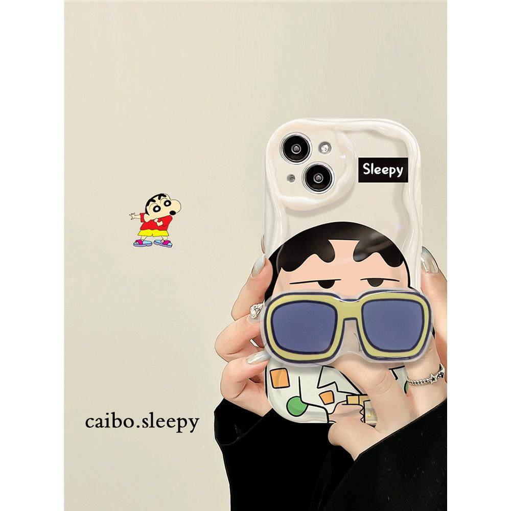 超萌卡通适用苹 果14手机保护壳iPhone13promax新款11/12mini太阳眼镜支架xr女xsamx透明7p/8plus创意网红6s
