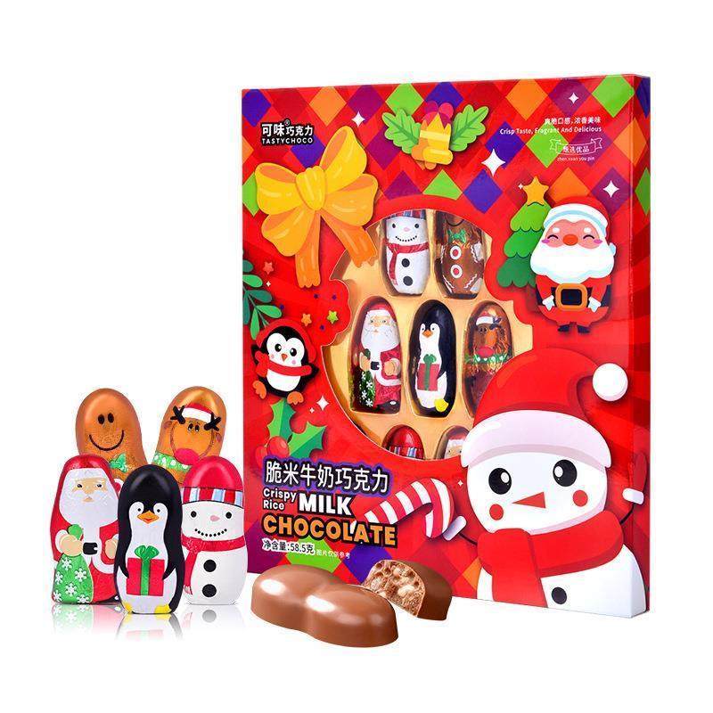 Christmas Chocolate Crispy Rice Milk Chocolate 圣诞节脆米