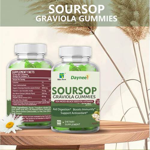 跨境现货番荔枝软糖 SOURSOP GRAVIOLA GUMMIES Aid Digestion
