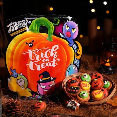 Halloween piping cookies cartoon cute frosting 万圣节饼干