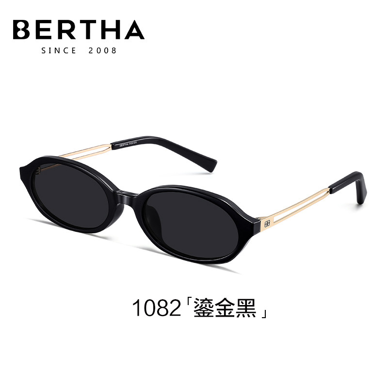 【k姐推荐】Bertha贝尔莎老钱风猫眼墨镜防紫外线高级太阳镜db图片