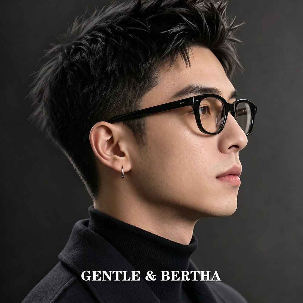 gm黑框眼镜男款潮近视可配度数感光变色防蓝光高级感小框眼睛架女