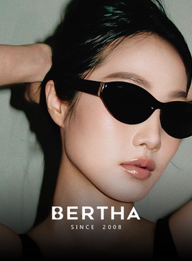 BERTHA猫眼墨镜女高级感2025新款复古黑框偏光太阳眼镜女防紫外线