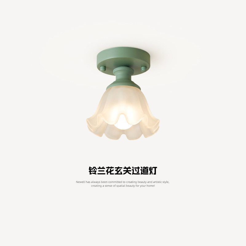 法式田园阳台灯花朵吸顶灯走廊过道灯创意网红铃兰玄关灯衣帽间灯