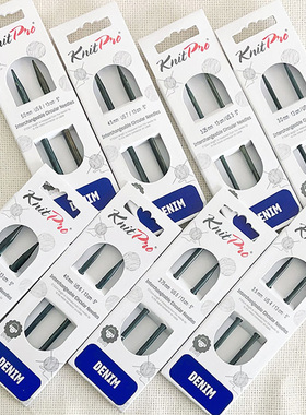 Knitpro蓝牛仔桦木可拆卸环形针头常规袖子针毛衣针棒针编织工具