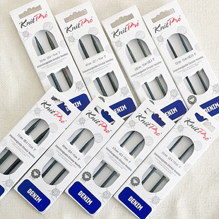 Knitpro蓝牛仔桦木可拆卸环形针头常规袖 子针毛衣针棒针编织工具