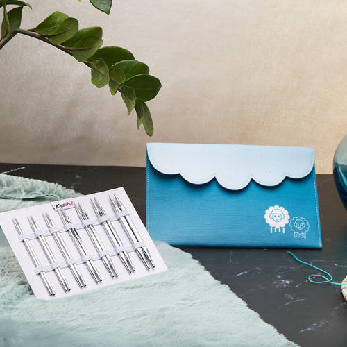 Knitpro可拆卸环形针方针铜镀铬棒针编织毛衣专用针工具全套装