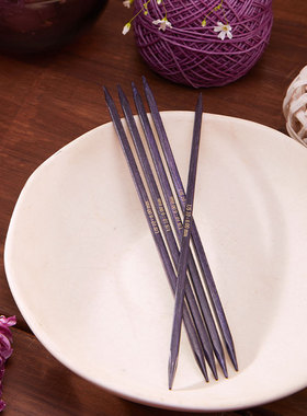 Knitpro紫色立方体桦木双头直针棒针毛衣针毛线针毛衣手工编织针