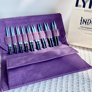 LYKKE进口蓝色桦木可拆卸环形针袖 子针循环针毛衣编织工具全套装