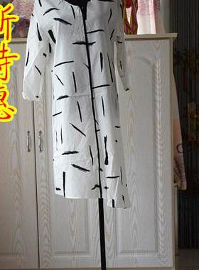 包邮品牌女装样衣白色短袖印花白色连衣裙打折清仓特价显瘦夏长裙