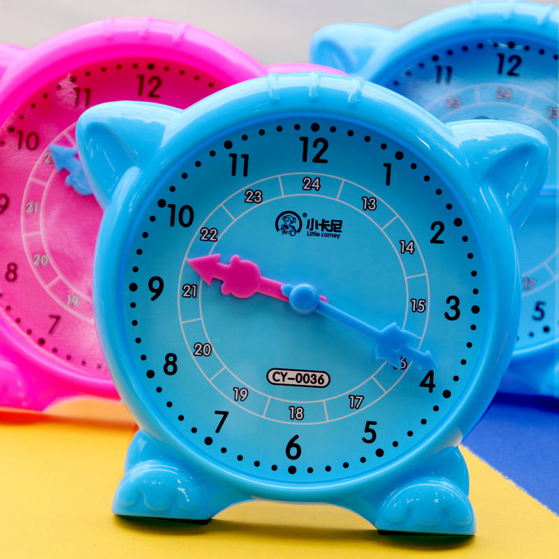 双针钟表模型一年级小学教具幼儿园用两针12时24时钟点学习器儿童
