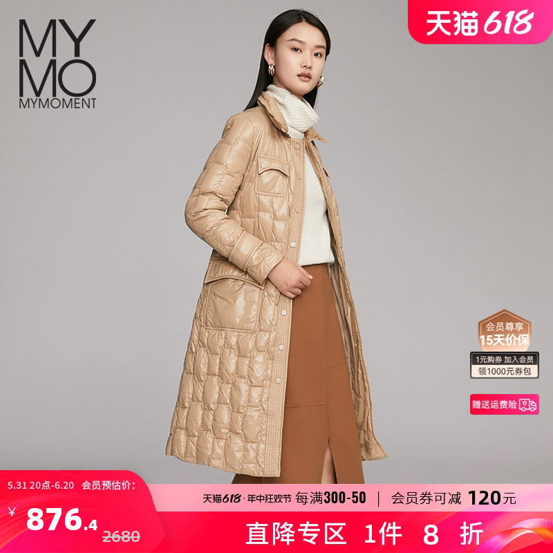 MYMO朗黛冬季翻领长羽绒服