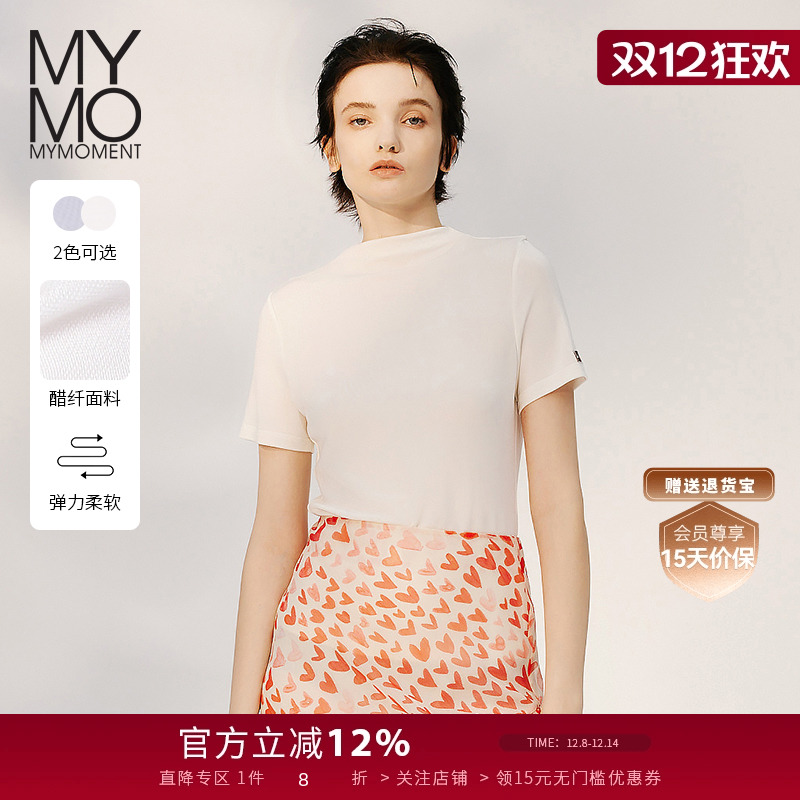MYMO百搭减龄短袖套头圆领T恤女