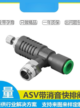 ASV快速排气阀放气阀排气节流阀带消声器可调节接头SMC型310F410F