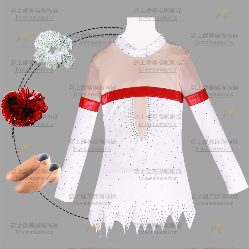 艺术体操啦啦操表演服装厂家订制花球比赛服装足球啦啦队宝贝制服