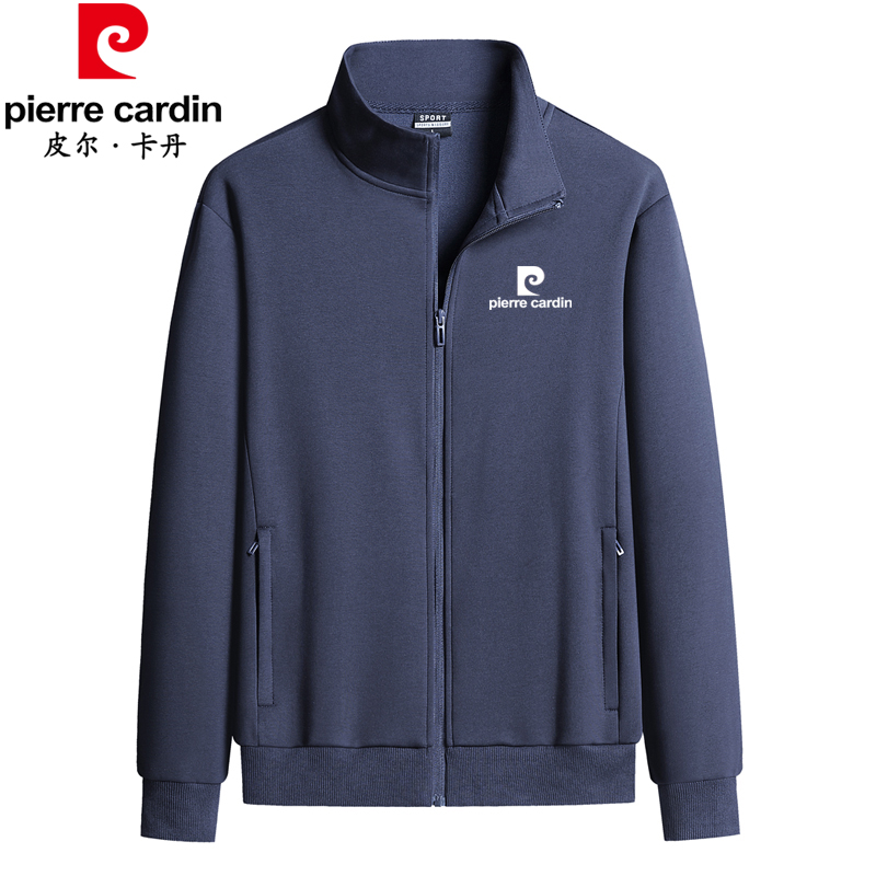 皮尔卡丹中老年男士纯棉立领外套