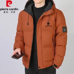 皮尔卡丹男士冬季棉衣时尚外套连帽加厚宽松棉服休闲保暖棉袄