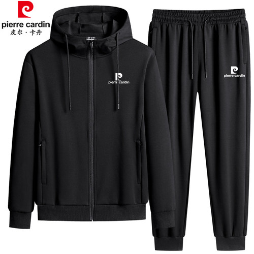 皮尔卡丹春秋款纯棉卫衣运动套装