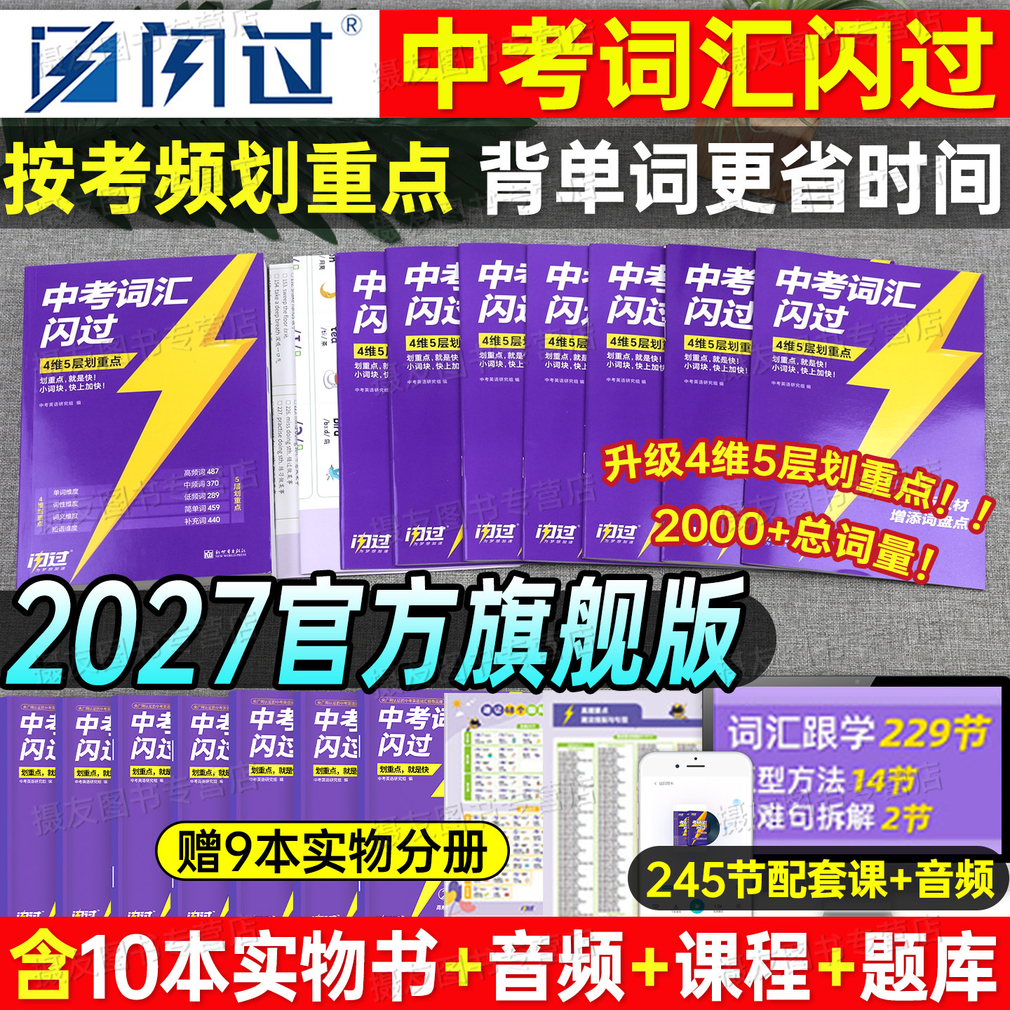巨微2027版中考词汇闪过初中英语高频核心单词书必背考纲手册随身记同步一本通3500默写本语法阅读理解与完形填空1600真题试卷2026图片