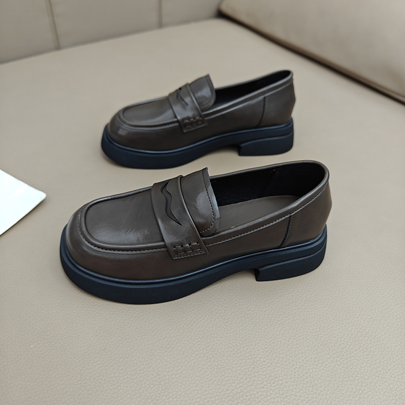 粗跟乐福鞋一脚蹬jk单鞋小皮鞋女