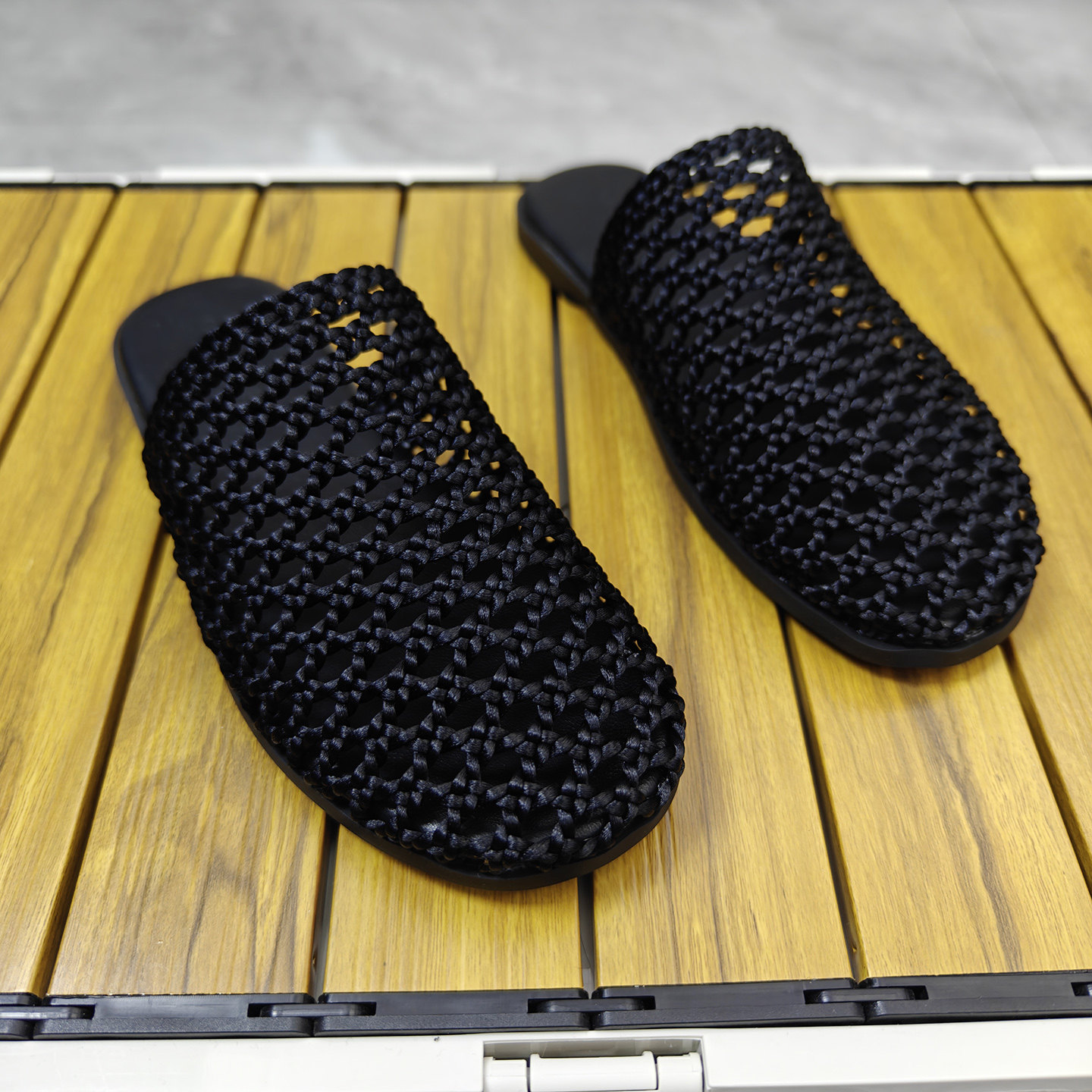 平底镂空包头半拖鞋女2026新款百搭透气复古编织渔网时尚休闲单鞋,女鞋,包头拖,淘宝优惠券,粉丝福利购,淘宝优惠卷