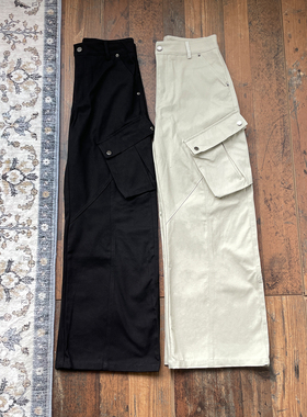 WHOA HA复古工装裤男女宽松阔腿休闲宽松阔腿长裤子