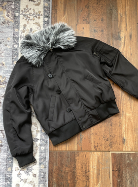 WHOA HA复古毛领座山雕棉服男女冬季加厚高级感飞行员苍狼外套