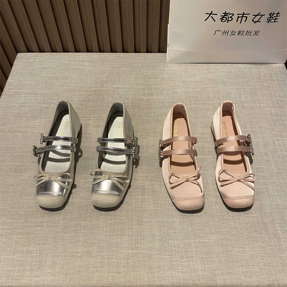 蝴蝶结玛丽珍鞋浅口单鞋法式晚风