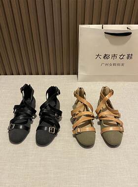 缪式拉链网红平底鞋小众芭蕾舞鞋