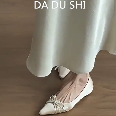 羊皮版~法式优雅蝴蝶结单鞋女尖头内增高玛丽珍鞋温柔配裙子瓢鞋,女鞋,浅口单鞋,淘宝优惠券,粉丝福利购,淘宝优惠卷