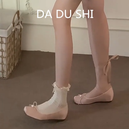 羊皮版~法式甜美芭蕾舞单鞋女珍珠蝴蝶结玛丽珍鞋内增高绸缎瓢鞋,女鞋,时尚芭蕾鞋,淘宝优惠券,粉丝福利购,淘宝优惠卷