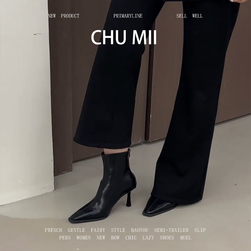 羊皮版~韩系复古黑色短靴