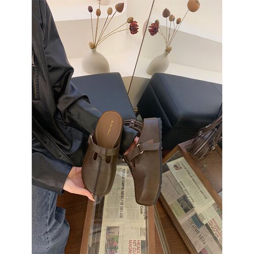 HONGXIAZ复古风包头拖鞋