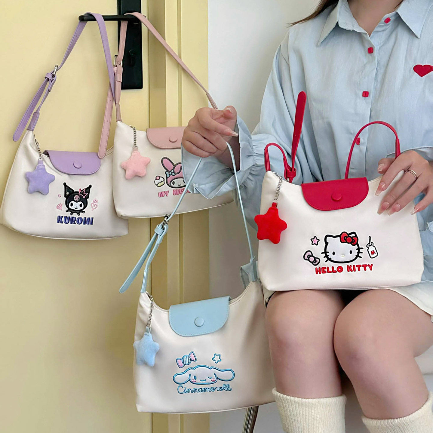 三丽鸥正版授权凯蒂猫系列手提包腋下包单肩包通勤简约少女心百搭,箱包皮具/热销女包/男包,通用款女包,淘宝优惠券,粉丝福利购,淘宝优惠卷