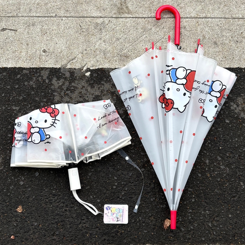 三丽鸥正版授权Hello Kitty凯蒂猫卡通长柄雨伞可爱防雨折叠伞萌