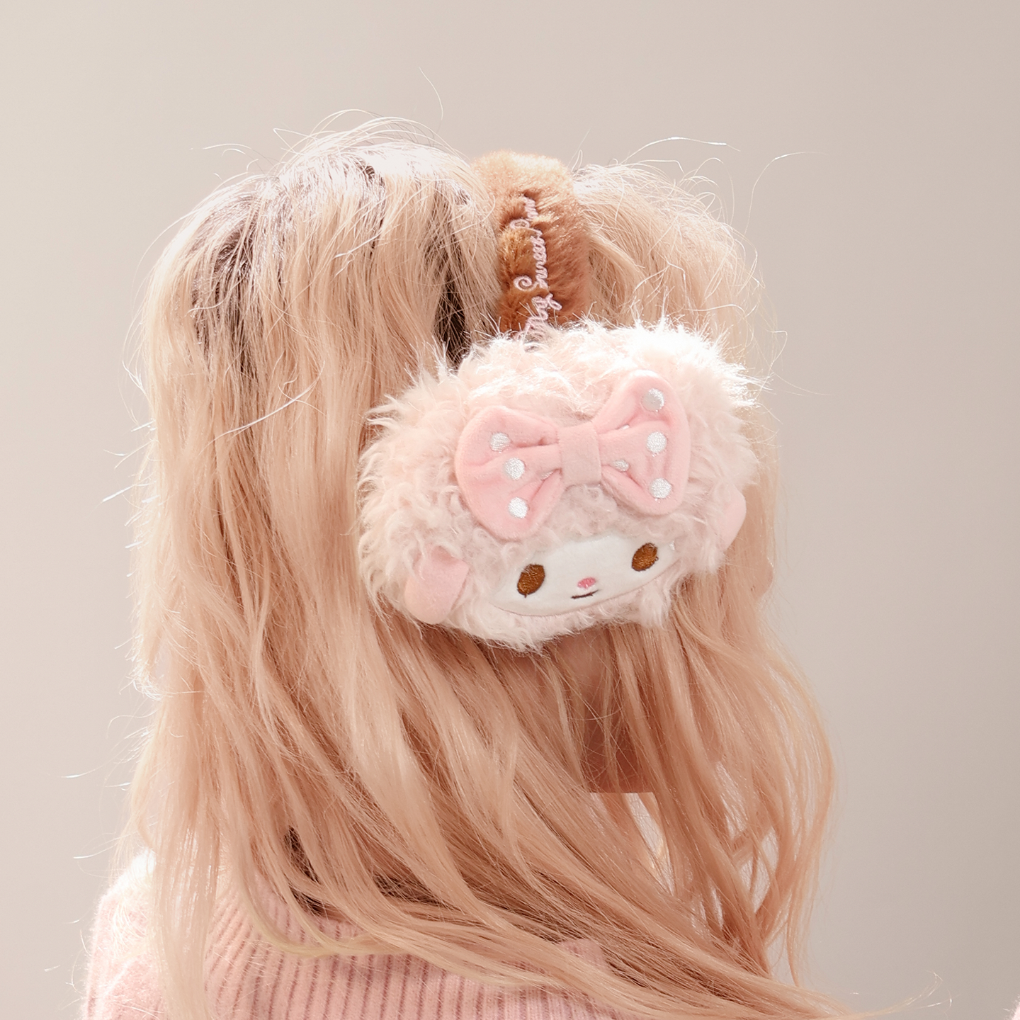 三丽鸥正版PIANO小羊卡通可爱保暖耳罩毛绒冬加厚防寒儿童蝴蝶结